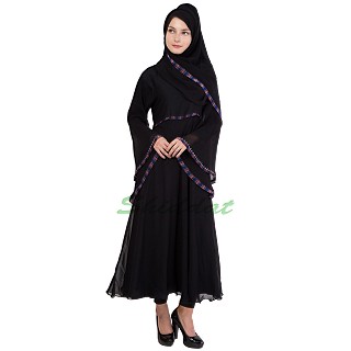 Double layered maxi dress abaya